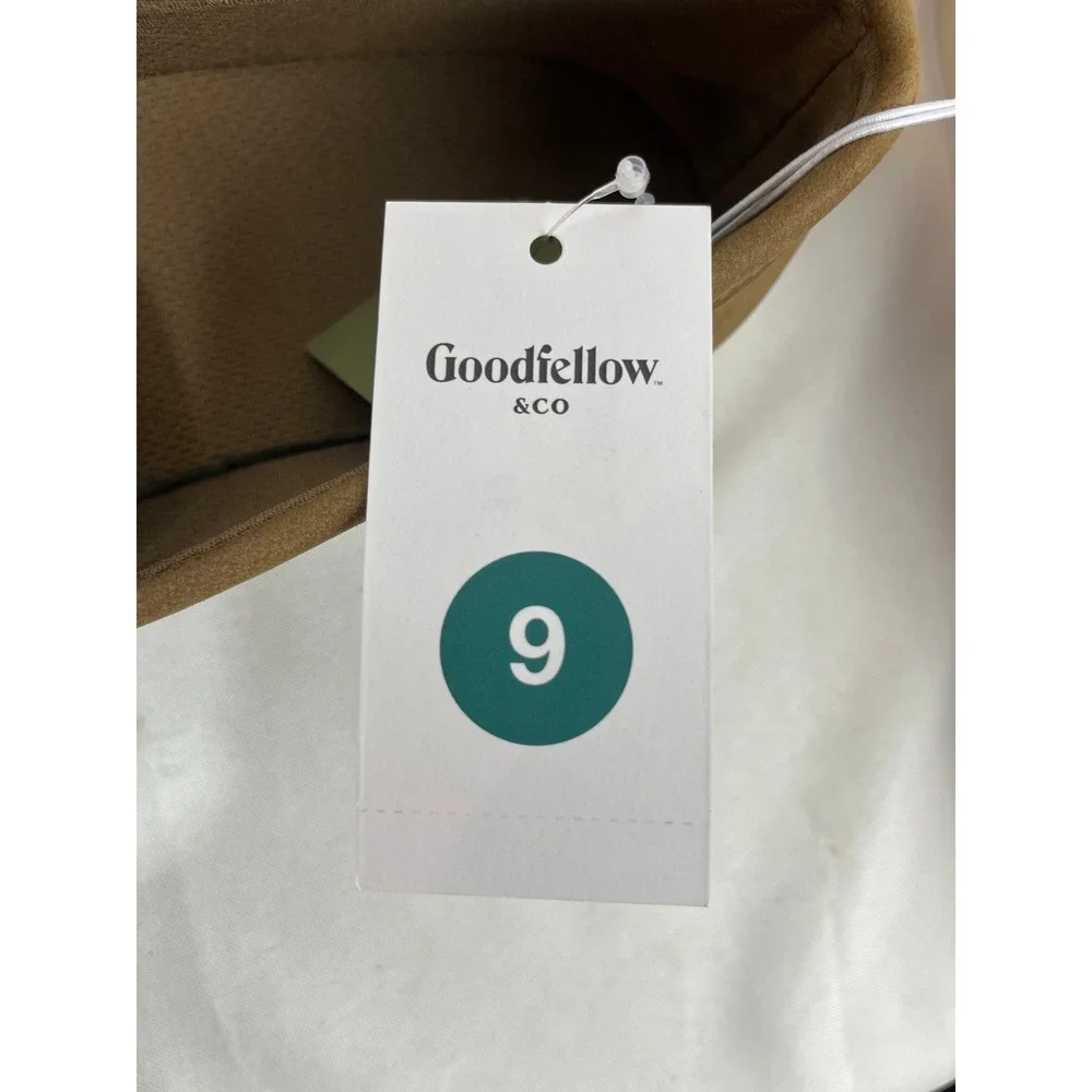 Goodfellow & Co Mens Tan Faux Suede Slip On Loafers Moc Toe Shoes Size 9 Brown